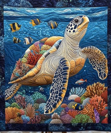 Turtle Tides Quilted Blanket