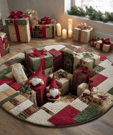 Twilight Christmas Hollow Quilted Round Mat