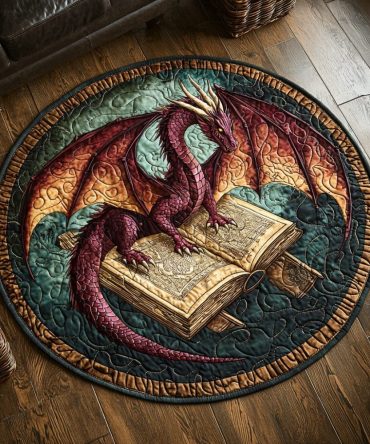 Twilight Dragon Quilted Round Mat