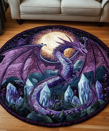Twilight Drake Quilted Round Mat