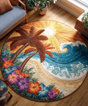 Twilight Shore Quilted Round Mat