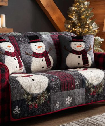 Twilight Snow Quilted Sofa Cover