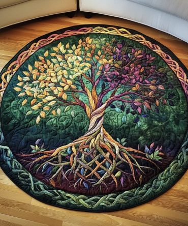 Twilight Tree Quilted Round Mat