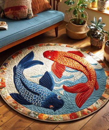 Twin Currents Quilted Round Mat