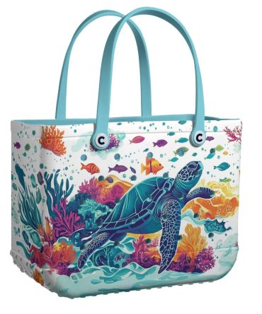Vibrant Sea Turtle Beach Tote – Waterproof, Spacious & Stylish Eco-Friendly Bag