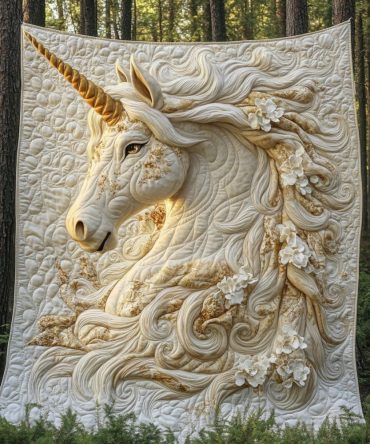 Unicorn Sunset Symphony Quilted Blanket