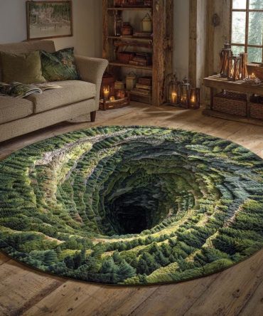 Verdant Abyss Quilted Round Mat