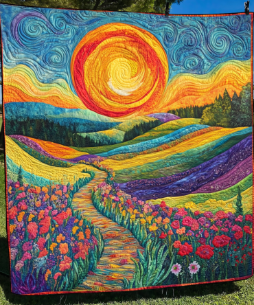 Vibrant Horizon Quilted Blanket