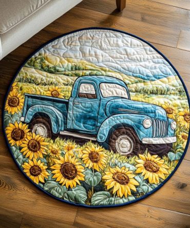 Vintage Bloom Quilted Round Mat