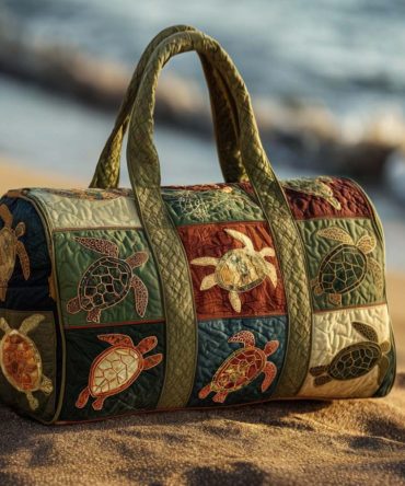 Vintage Swim Quilted Duffle Bag - Retro Travel & Gym Tote for Beach Lovers