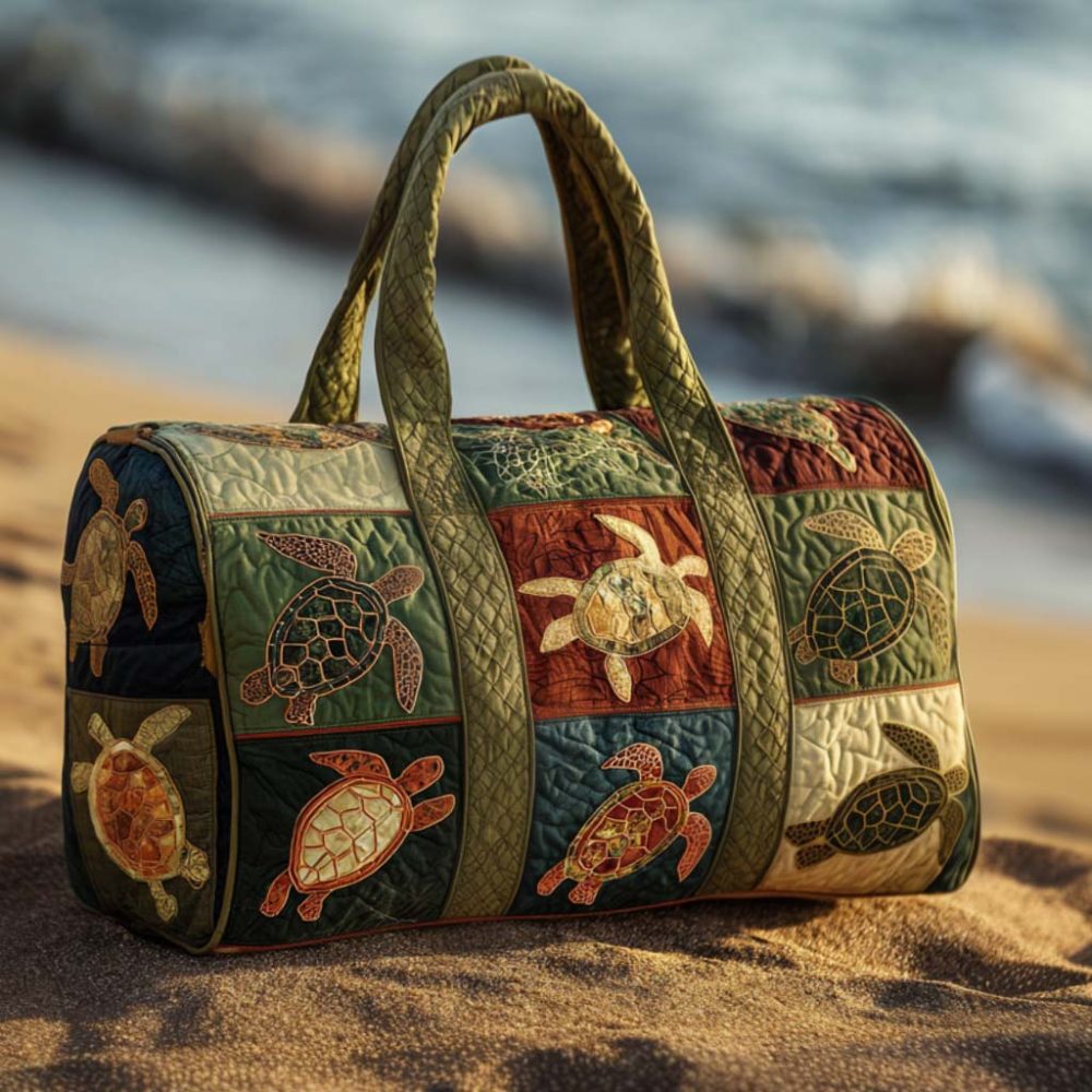 Vintage Swim Quilted Duffle Bag - Retro Travel & Gym Tote for Beach Lovers