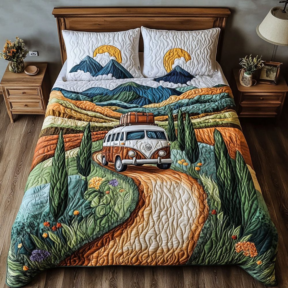 Vintage Vibes Escape 3-Piece Quilted Bedding Set