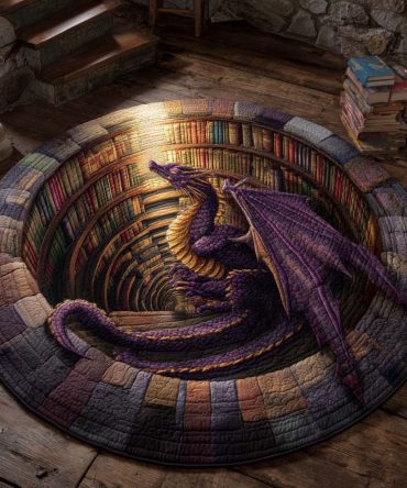 Void Serpent Quilted Round Mat