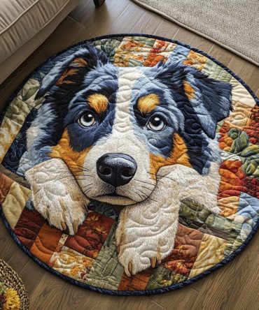 Wagging Down Under Quilted Round Mat
