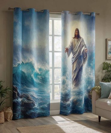Walking Savior Quilted Curtains