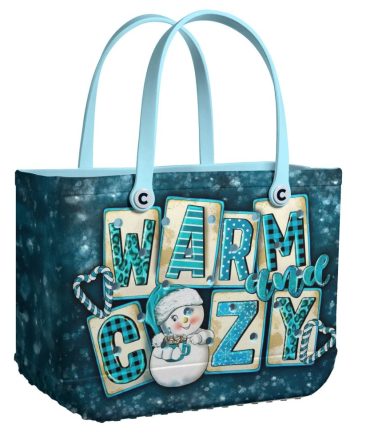Warm & Cozy Winter Tote Bag - Stylish Snowman Design For Holidays & Everyday Use