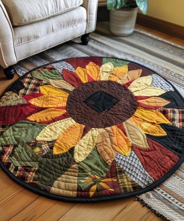Warm Whimsy Quilted Round Mat