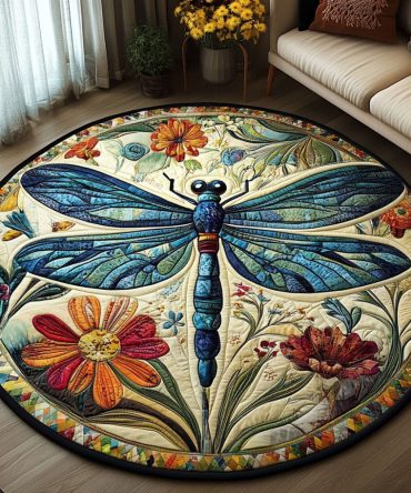 Watercolor Wings Quilted Round Mat