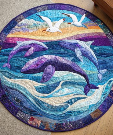 Waves Of Tranquility Quilted Round Mat