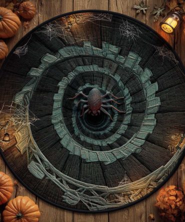 Web Abyss Quilted Round Mat