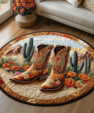 Western Rug Quilted Round Mat