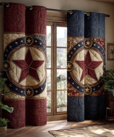 Western Star Circle Quilted Curtains
