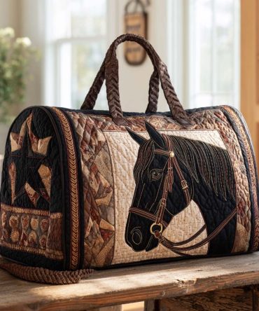 Western Star Horse Quilted Duffle Bag - Unique Equestrian Travel & Gym Tote