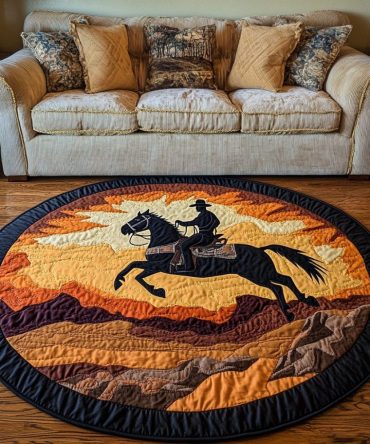 Western Trails Quilted Round Mat