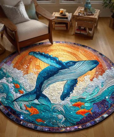 Whale Song Quilted Round Mat