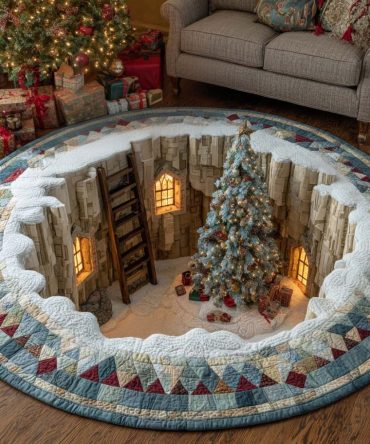 Whimsical Depth Quilted Round Mat