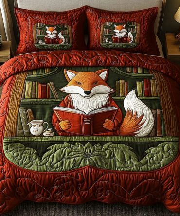 Whimsical Library 3-Piece Quilted Bedding Set