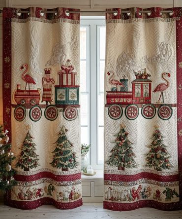 Whimsical Winter Quilted Curtains