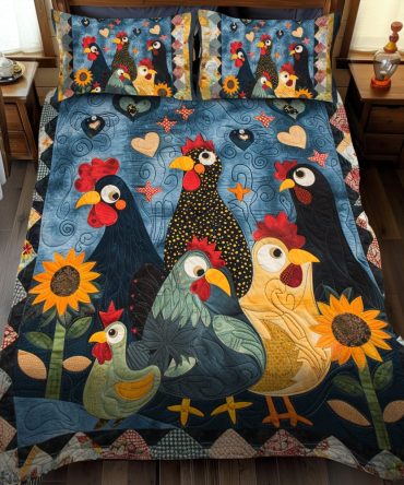 Whimsy Night Farm 3-Piece Quilted Bedding Set
