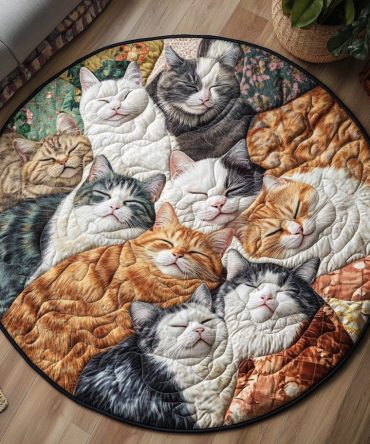 Whisker Wonderland Quilted Round Mat