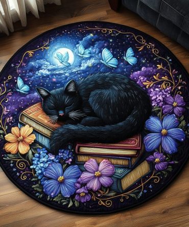 Whiskered Wonder Quilted Round Mat