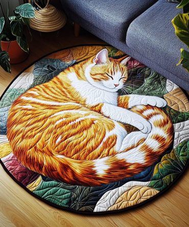 Whiskers Of Joy Quilted Round Mat