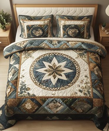 Whispered Petals 3-Piece Quilted Bedding Set