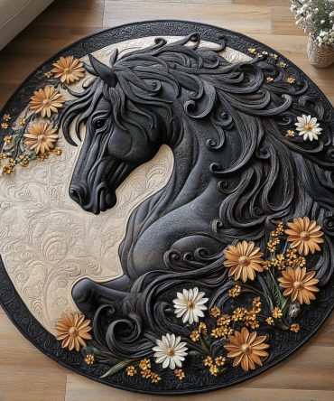 Whispering Mane Quilted Round Mat