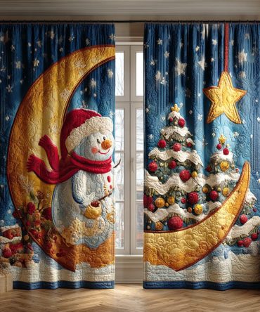 Whispering Snow Lane Quilted Curtains