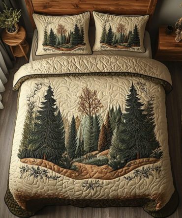 Whispering Trees 3-Piece Quilted Bedding Set