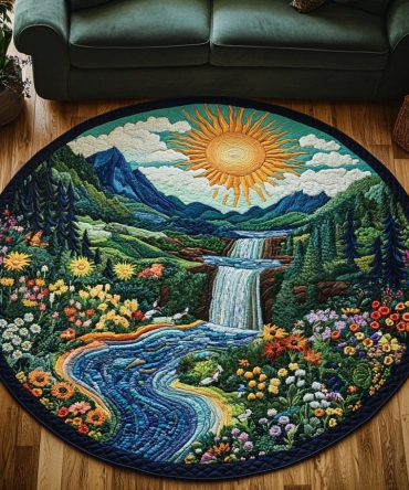 Whispering Waters Quilted Round Mat