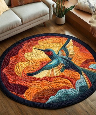 Whispering Wings Quilted Round Mat