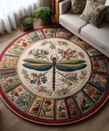 Whispering Wings Quilted Round Mat
