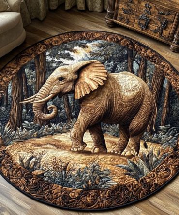 Whispers Of The Wild Quilted Round Mat