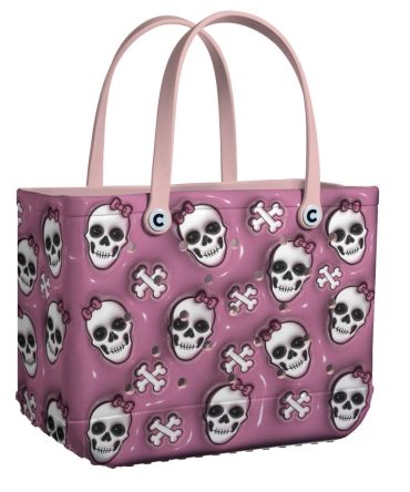Stylish Pink Skull Tote Bag - Durable, Trendy Design For Everyday Use