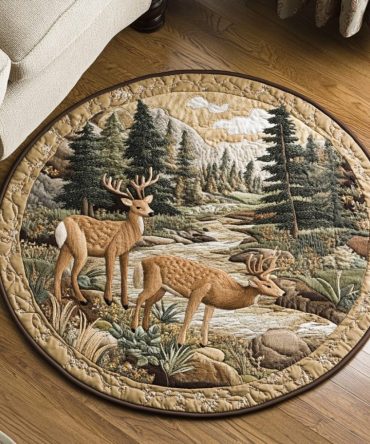 Whitetail Wonder Quilted Round Mat