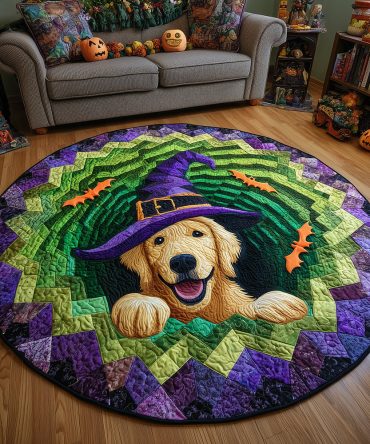 Wicked Retriever Quilted Round Mat