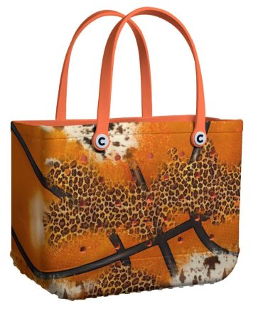 Chic Leopard Print Orange Tote Bag – Bold Fashion Statement For Every Occasion