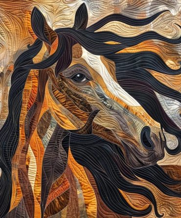 Wild Wind Horse Quilted Blanket