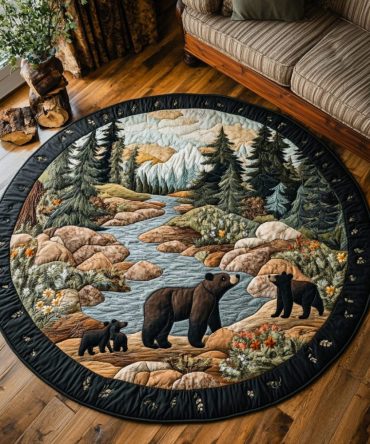 Wild Bear Quilted Round Mat